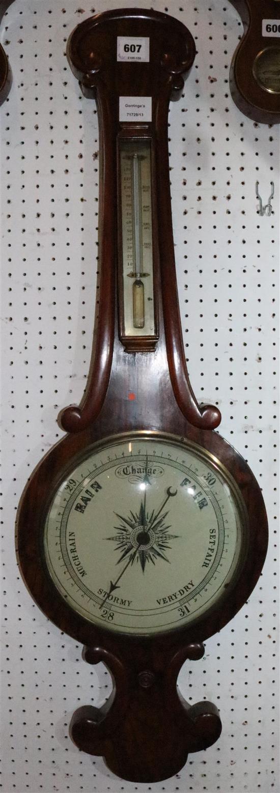 Victorian rosewood wheel barometer(-)